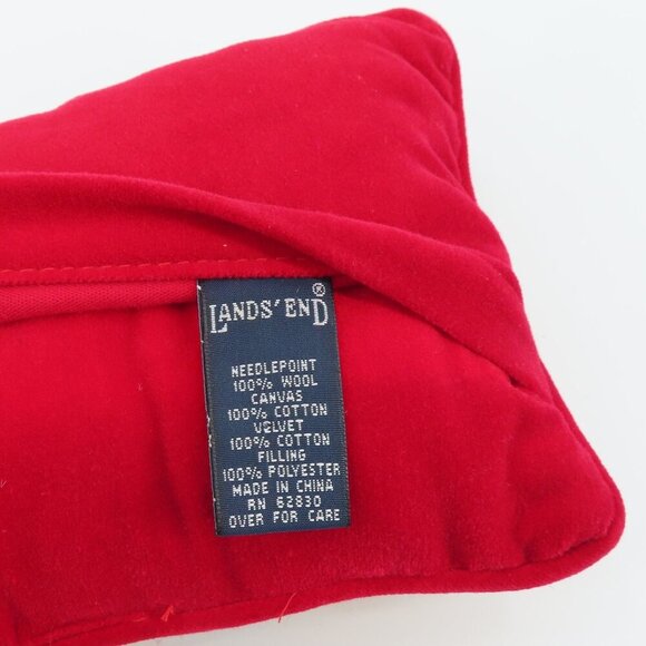 Lands End Happy Holidays Candy Sweets Needlepoint Rectangle Throw Pillow Wool - Picture 7 of 10